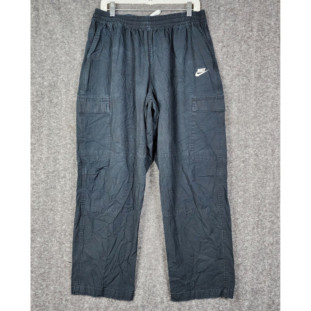 Nike Cargo Pants Mens XL Black Ripstop Cotton Utility Athletic DQ4278-451